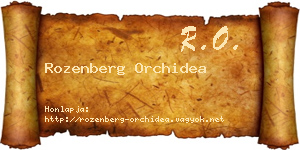 Rozenberg Orchidea névjegykártya